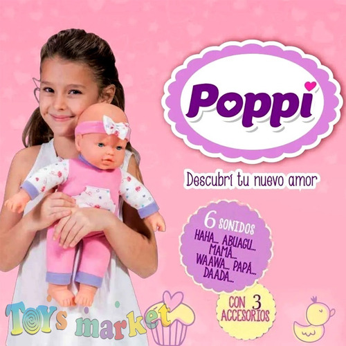 Imagen 4 de 6 de Bebe Que Rie Y Habla Juguetes Mamadera Chupete Sonidos Poppi