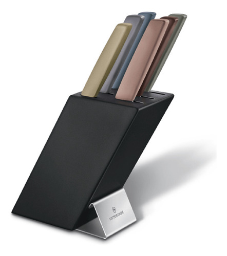 Cepo de facas Swiss Modern Colors c/ 6 peças Preto Victorinox