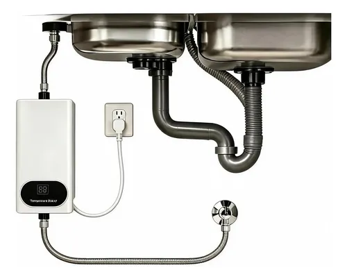 Aquecedor Elétrico Instantâneo De Água Para Cozinha 3500w Branco 110v
