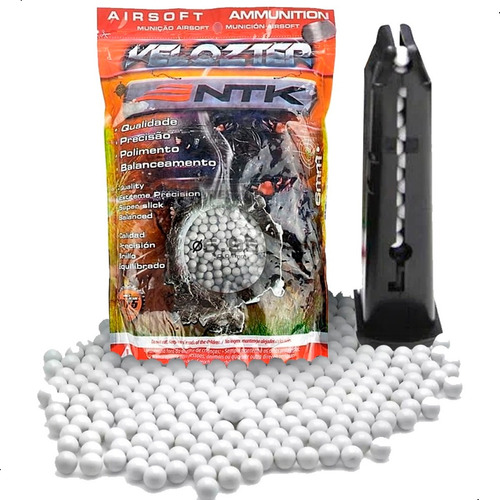 Bbs Munição Bolinha Airsoft Velozter 0,20g 5000pç Ntk Tático