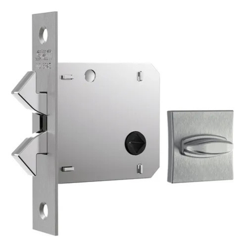 Fechadura Porta De Correr Wc 1006s Inox Escovado Rq Stam Inox Escovado