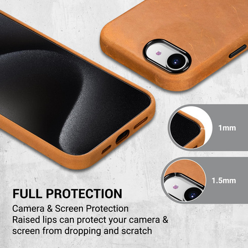 Capa De Couro Belemay Compatível Com iPhone 16e Com Magsafe