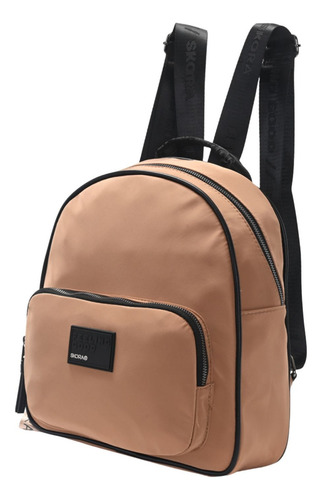 Mochila Con Llavero Charlie Skora Color Negro Diseño De La Tela Liso