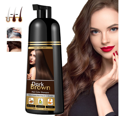  Yourtone Champu De Tinte Para Cabello Castano Oscuro Para Ca