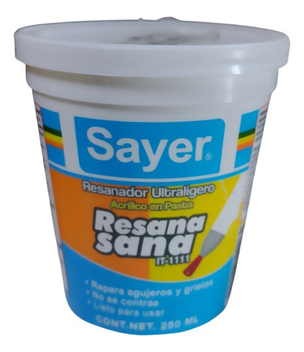 Resanador Acrílico En Pasta Sayer Resana Sana 250ml