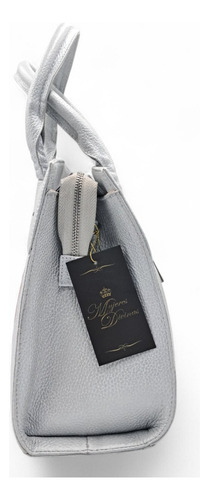 Bolsa De Piel De Cocodrilo Color Rosa Y Gris Para Dama