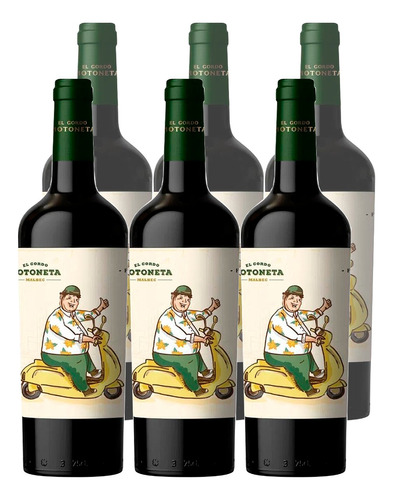 Vino El Gordo Motoneta Malbec 750 Ml Caja X6 Unidades