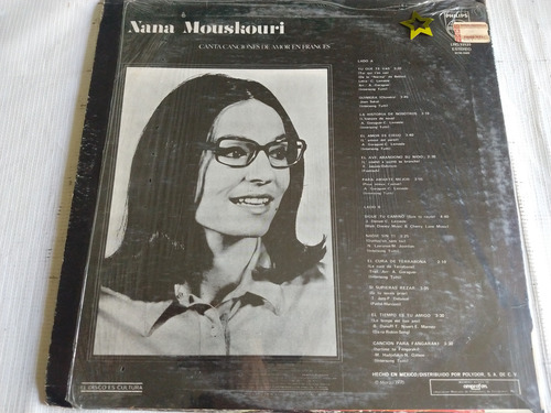 Lp Nana Mouskouri Canta Canciones En Francés O (Usado)