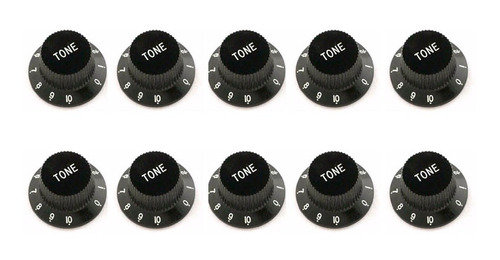 Kit Com 10 Knobs Tone Preto P/ Guitarra