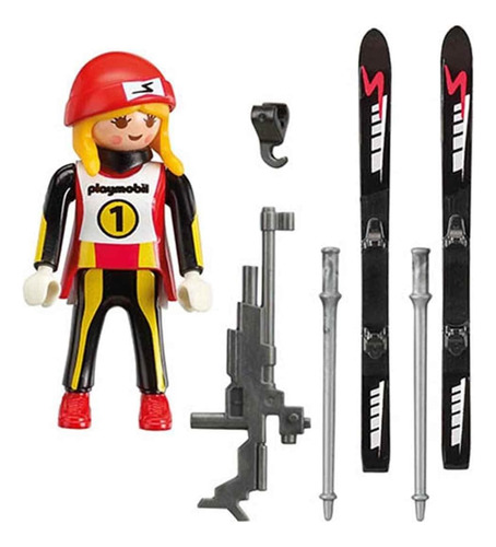 Juego De Construcción De Figuras De Biatleta Femenina Playmo