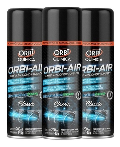 Kit 3 Unids Spray Limpa Ar-condicionado Orbi-air Carro Novo