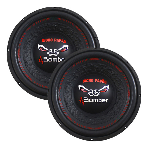 Kit 2 Pçs Subwoofer 12 Pol Bomber 1200rms 4 Ohms Bicho Papão