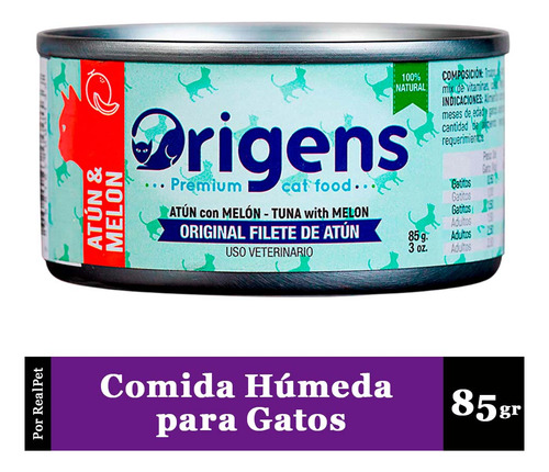 Comida Húmeda Para Gato Origens Filete Atún Con Melón 85gr