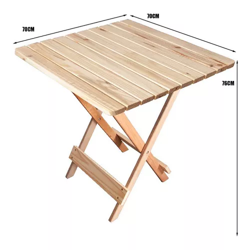 Jogo De Mesa 70x70 Dobrável C/ 4 Cadeiras Madeira Maciça Bar