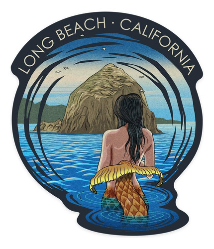 Long Beach, California, Sirena, Calcomanía Para Pared, Lapto