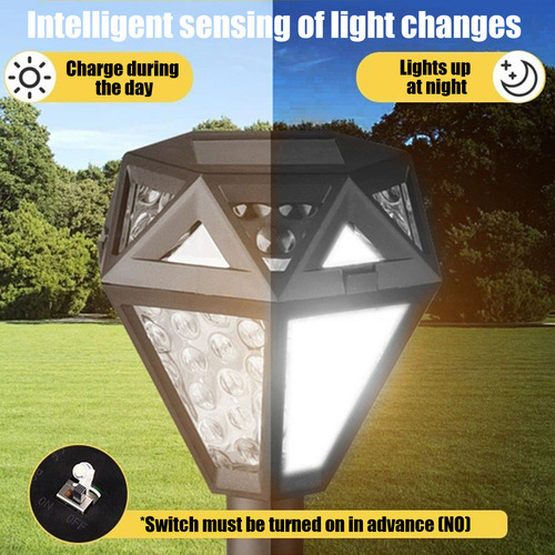 Luz Solar Solar Con Enchufe De Tierra Para Césped, 6 Unidade