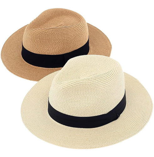 2 Sombreros De Playa De Paja Para El Sol