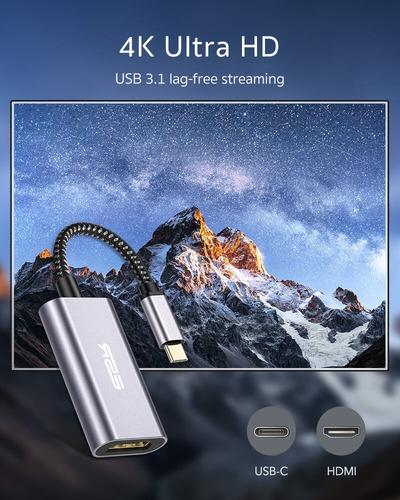Imagem 6 de 10 de Cabo Adaptador Esr Usb C Para Hdmi 4k Thunderbolt 3