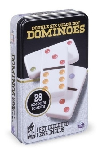 Domino Fichas De Colores Caja Metalica Orig Spin Master