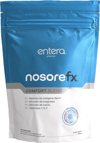 Colágeno Hidrolizado Nosorefx Entera Pharma 300g Magnesio Sabor Sin sabor