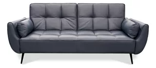 Sofa Cama Moderno De Piel Genuina Confortopiel Color Azul