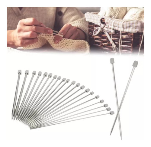 Agujas Palitos Para Tejer Largas De 35 Cm Juego 12 Pares