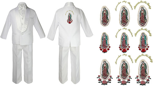 Traje De Comunión Para Bebé Niño, Oro Guadalupe María Virgen