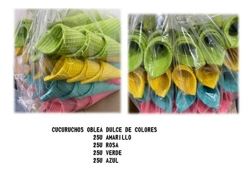 Cucuruchos Oblea Dulce Color X 100und - Mataderos