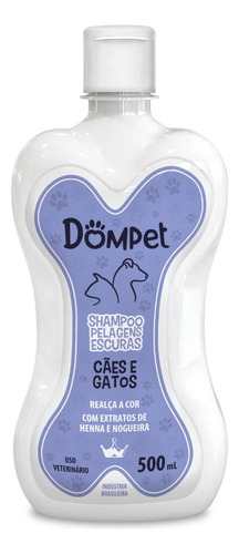 Shampoo Pet Cães E Gatos Pelagens Escuras Realça A Cor 500ml