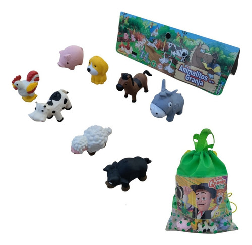 Juego Didáctico Figuras Plástico Animales Granja Niños 8 Pz