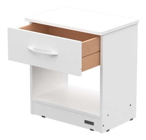 Mesa De Luz Super Express Blanco Con 1 Cajon Amplio