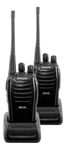 Kit Intercomunicadores Philco Md 216 Walkie Talkie X2 Color Negro