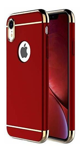 Rigida Para iPhone XR 6,1 2018 Color Rojo Dorado