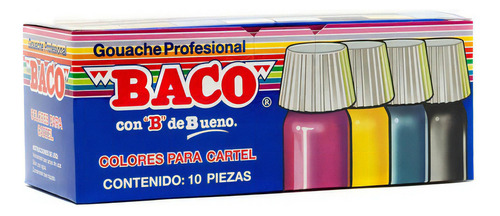10pzas Pintura Baco P/cartel 20ml Rosa Mexicano #59 /vc