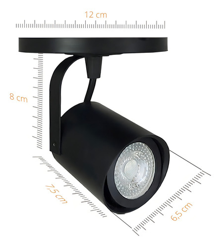 Kit 5 Spot Sobrepor Redondo Canopla Direcionável + Lâmpada 110v/220v
