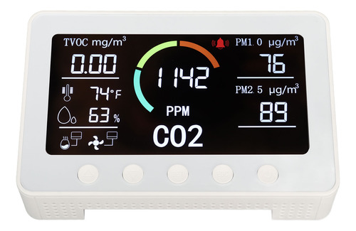Monitor De Calidad Del Aire Interior 7 En 1 Tvoc Pm2.5 Co2 T