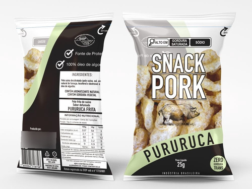 Snack Pork Pururuca Torresmo Premium Salgadinho 25g