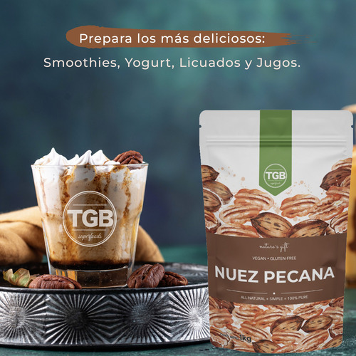 Nuez Pecana Mitades Premium Empaque Resellable 1 Kg