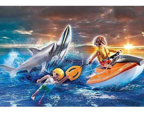 Increíble Playmobil 70489, Rescate De Ataque De Tiburón
