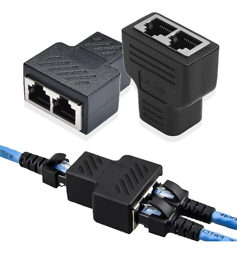 Adaptador Conector Dama Rj45 1 2 Cable Ethernet 8p8c Lan