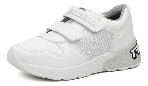 Tenis Niño Cómodo Minecraft Creeper Pixels Mi4090 Blanco