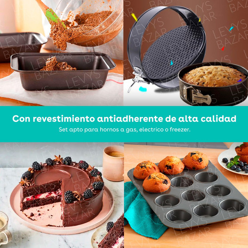 Set Kit Repostería Plato Giratorio Muffins Tortera Budinera Tushka