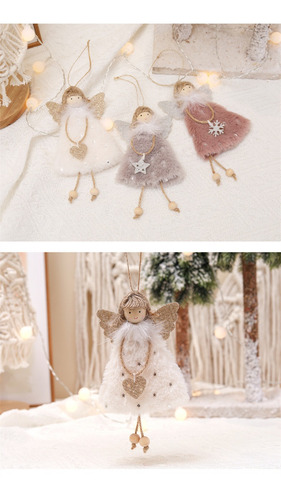 Imagen 3 de 8 de Paquete De 8 Colgantes De Ángel Navideño Para Decoración De