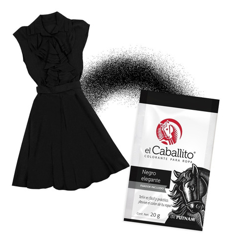 El Caballito Colorante Para Ropa Negro Elegante 20g