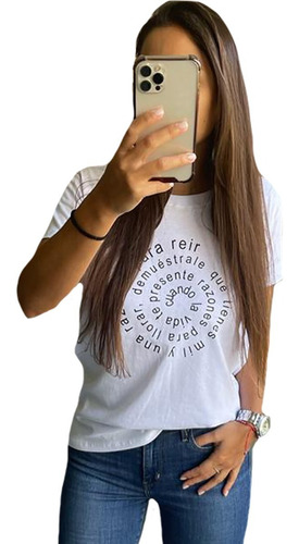 Remera Estampada Lisa Manga Corta Mujer A88