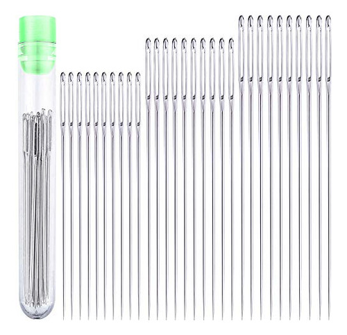 30 Large Eye Stitching Needles - 3 Sizes - Big Eye Hand...