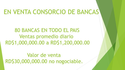 Vendo Consorcio De Bancas De Loterias Con 80 Bancas En Todo El Pais Venta 1 A 1.2 Millones Diario