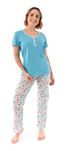 Pijama Manga Corta Pantalón Algodón Ropa Dormir Dc Lumiere