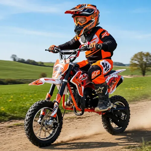Mini Moto Cross 49cc Infantil Cor Laranja Gasolina 2 Tempos