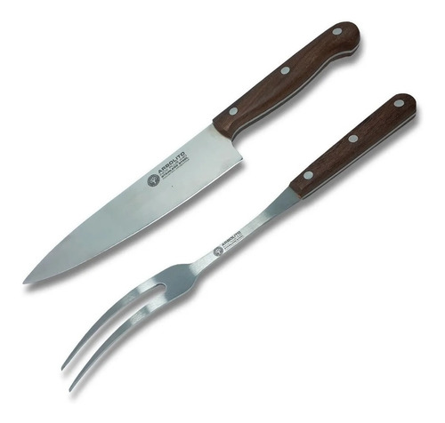 Juego Asador Arbolito Inox Hoja 20cm Trinche 34cm Boker